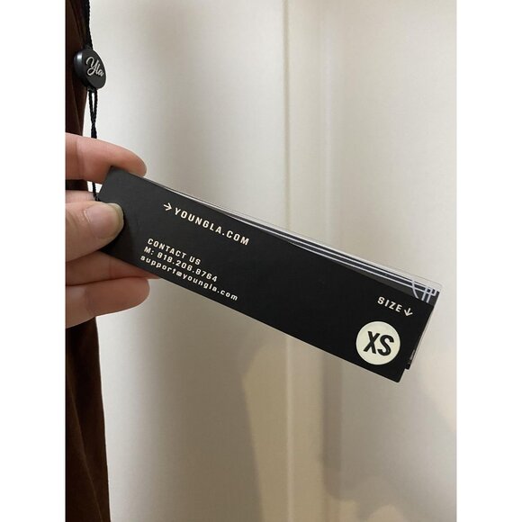 YoungLA Elevate Jumpsuit Womens XS Brown One Piece Unitard Bodysuit Activewear - Picture 3 of 4